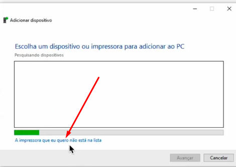 Impressora não está na lista